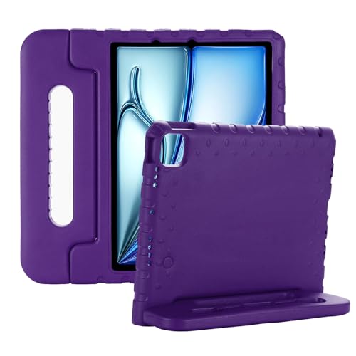 Coque iPad Air 11 M2 antichoc enfant avec support rotatif et porte-crayon