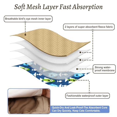 Image of Reusable Dog Diapers Male 3Pcs, Premium Washable Belly Bands for Male Dog XLarge, High Absorbing Male Dog Wraps for Doggie Puppy in Incontinence, Excitable Urination and Training(Seafloor,XL)