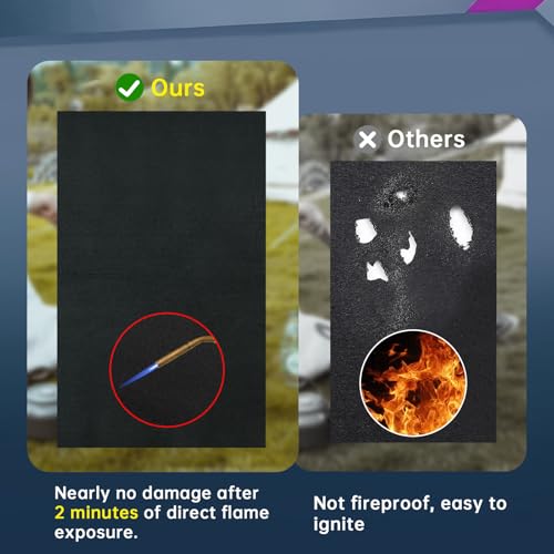 Image of 40x40 Inch Fireproof Welding Blanket Pad, Carbon Felt Wick & Flame Retardant Fabric, 5mm Thick Fireproof Heat Resistant Mat, Up to 3000F for Soldering, Firepit, Grill, Smoker & Plumbing