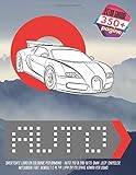  Divertente libro da colorare per bambino - Auto. Più di 200 auto: BMW, Jeep, Chrysler, Mitsubishi, Fiat, Renault e altri. Libri da colorare Kawaii per uomo