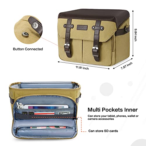 Bolsa para cámara MOSISO vintage con cubierta impermeable miniatura 3