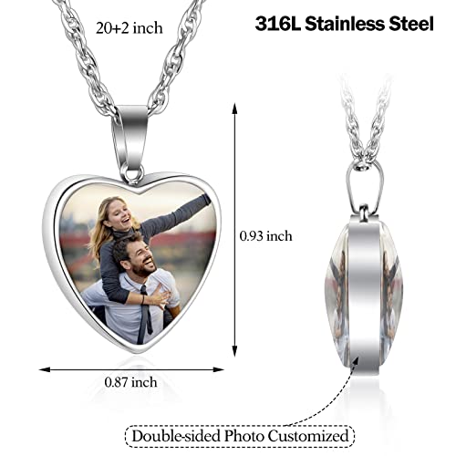 Dletay Custom Photo Necklace Double-sided Personalized Picture Jewelry for Men Women Stainless Steel Customized Memorial Pendant4