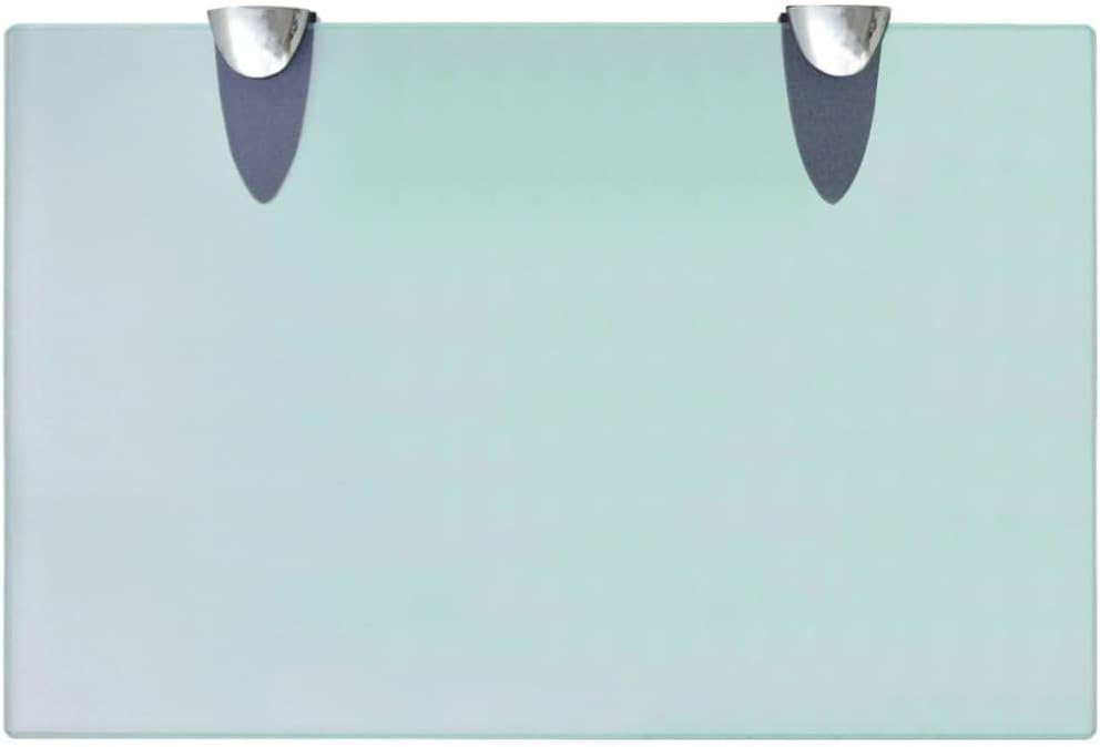 Floating Shelf Set of 2 Clear Tempered Glass, Zinc Alloy Brackets, 11.8x7.9 Inch Modern Wall Shelves for Living Room, Bathroom, Bedroom Decor