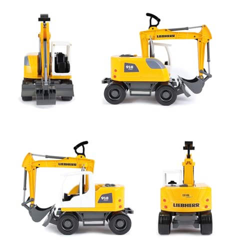 Lena Worxx Schaufelbagger Liebherr A918 Compact Litronic 48 cm, Bagger Spielzeug mit 360° drehbarem Arm… – Ansicht 3