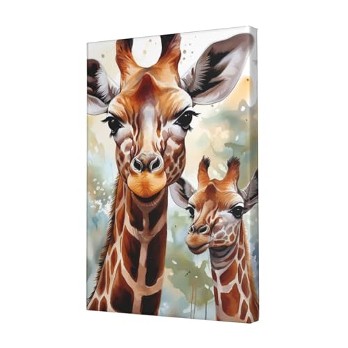 Impression HD sur toile de qualité supérieure motif cerf et girafe