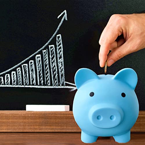 Cute Piggy Bank For Sbrvaniy Pig Money Bank Coin Bank For Boys And Girls My First Unbreakable Money Bank Large Size Decoration Savings (Blue) #TOP4