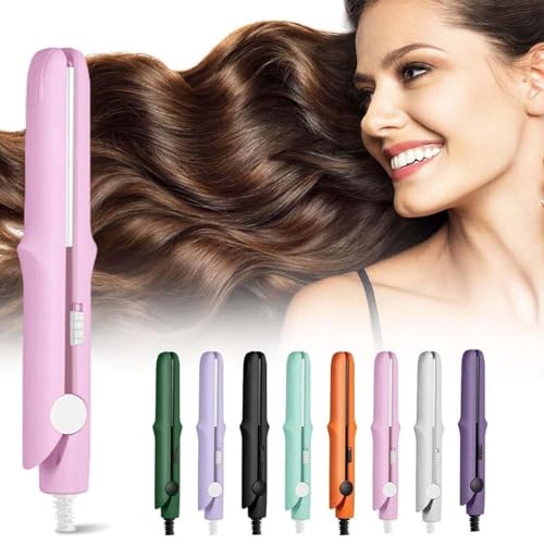 Beautyskin USA Mini Rizador doble doble de doble uso, rizador de pelo de cerámica, inalámbrico, recargable, USB, respetuoso con el cabello (rosa)