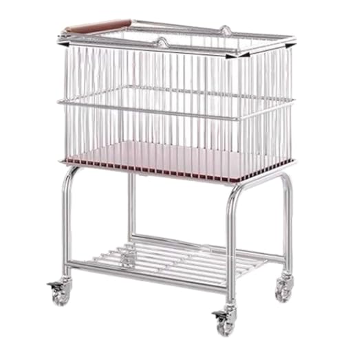 Carrito de lavandería con cesta extraíble y chasis metal 2
