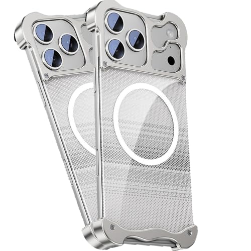 Coque fibre d'aramide iPhone 17 Pro Max en composite 600D haut de gamme avec cadre photo argenté