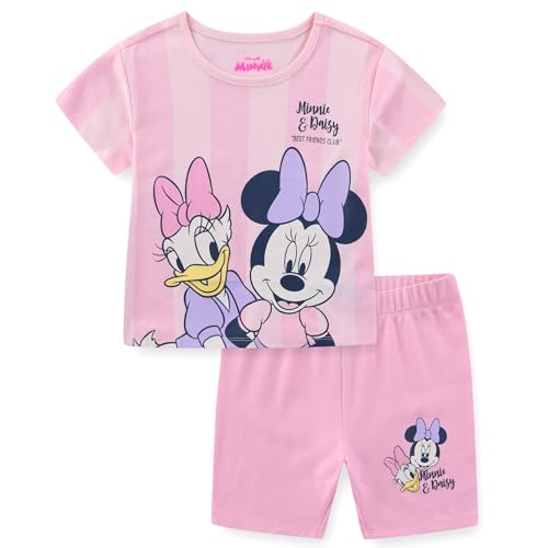 Disney Minnie Mouse Daisy Duck Girls Short Sleeve T-Shirt and Bike Shorts Set for Toddler to Big Kids