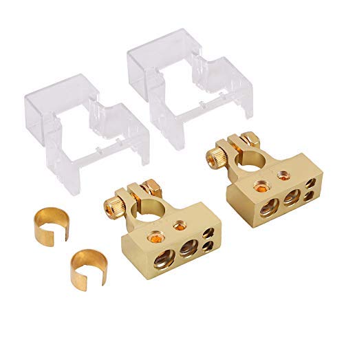 eSynic 2PCs Waterproof Car Battery Terminals 2/4/8/10 Gauge AWG Heavy