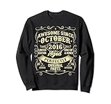 awesome since october 2016 year of birth birthday vintage felpa