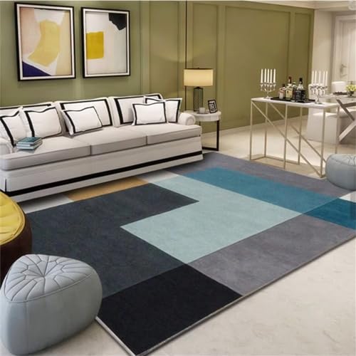 Tapis de chambre ado bleu rectangulaire pour réchauffer le sol - 2