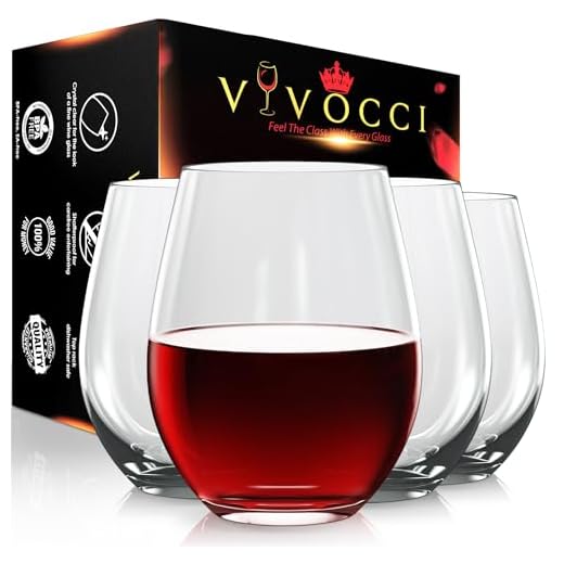 Vivocci Unbreakable Elegant Plastic Stemless Wine Glasses 20 oz | 100% Tritan Heavy Base | Shatterproof Glassware | Ideal For Cocktails & Scotch | Perfect For Homes & Bars | Dishwasher-Proof, Set of 4