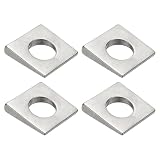 PATIKIL 4pcs Beveled Square Washers, M16x35mm Square Beveled Washers Bearing Strut Plate Flat Pad Spacer 304 Stainless Steel for 16mm Bolts Wedge Shim Leveling Fastener Nut Gasket, Silver