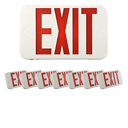 60% Off Discount SPECTSUN 8 PACK LED Exit Emergency Light Combo with Battery Backup-US Standard Commercial Corded Emergency Exit Sign Lights for Home Power Failure,UL 924 Certified (8 EZCTEU2RWEM)
