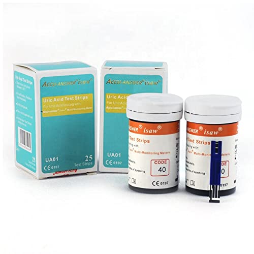 Accu-Answer Uric Acid Test Strip, 25 Strips, Compatible with Accu-Answer Monitoring Device