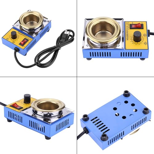 Image of 110V 150W 200-480℃ Solder Pot Welding Pot Soldering Pot Solder Thinning Pot for for Leadfree Solder Pot Soldering Desoldering Bath Plate 50mm, for, Coil Pin Tin Plating