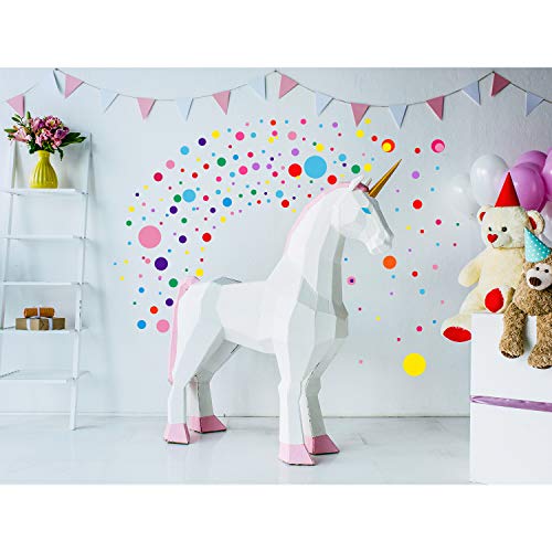 Zonon 264 Pcs Polka Dot Wall Decals for Classroom Decor Kids Circle Wall Sticker Vinyl Peel and Stick Colorful Removable for Nursery Bedroom Playroom Living Room(12 Colors)