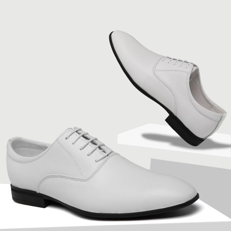 Casual Dress Shoes for Mens Men's Dress Shoe New Lace-up Classical Style Shoes for Men Slip On PU Leather Low Rubber Sole Block Heel Work Men's Italian Dress Shoes3