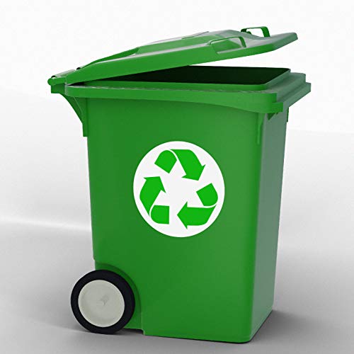 4 Pack (13.5In X 13.5In) Recycle Logo Sticker To Organize Your Trash - For Trash Cans, Garbage Containers And Recycle Bins - Premium Vinyl Decal (13.5In X 13.5In, Green) #TOP3