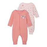 NAME IT Baby - Mädchen Nbfnightsuit 2p Zip Rosette Flower Noos Schlafanzug, Rosette, 92 EU