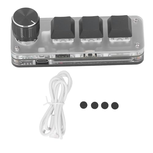 Mini clavier programmable sans fil bleu avec 3 touches et interrupteur mécanique RVB