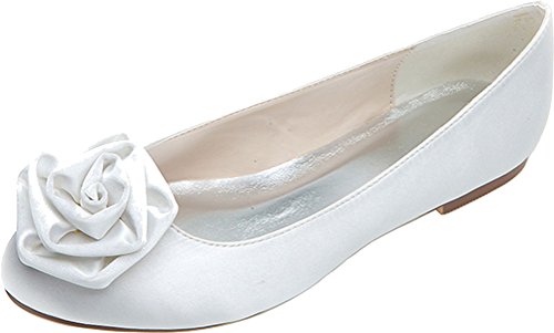 Chaussures plates pour femme bout rond blanc parfaites pour le bureau et les sorties en ville