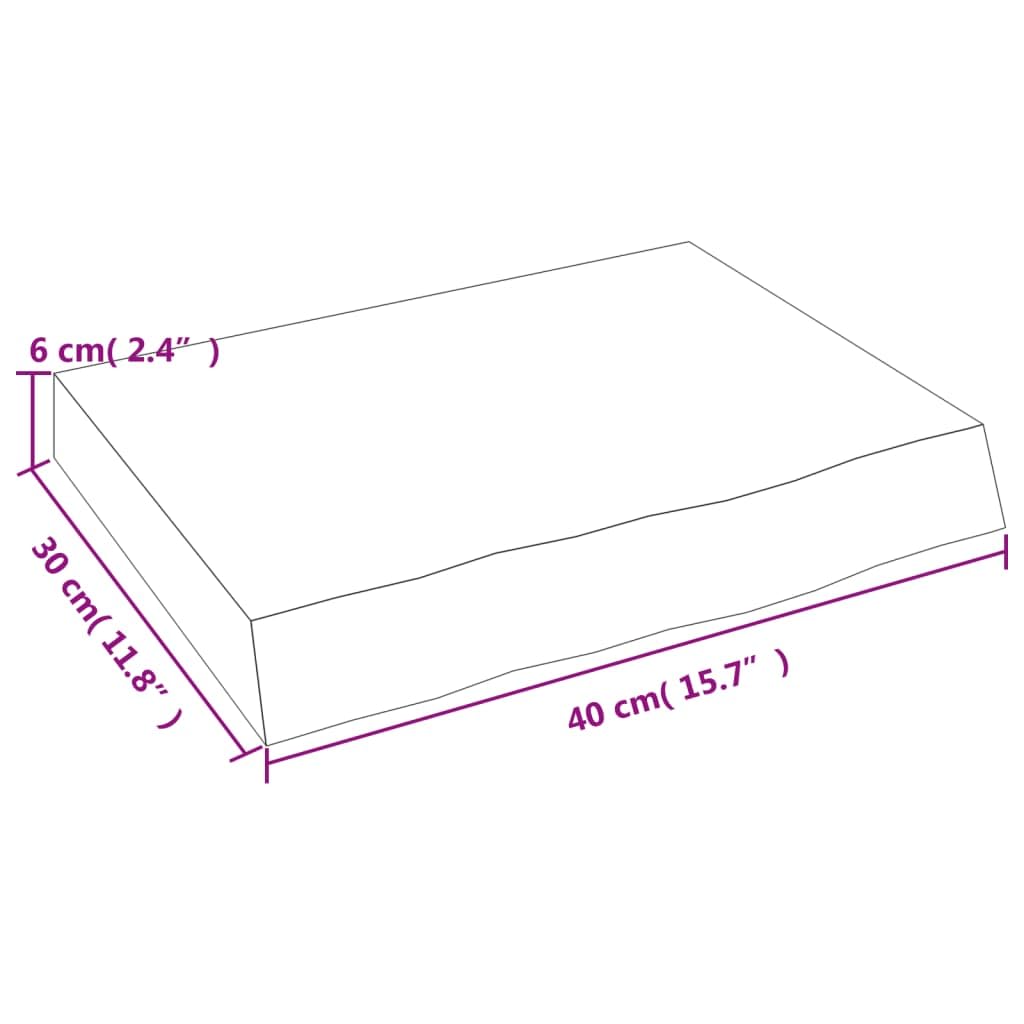 Blat z litego dębu 40x30x(2-6) cm, taca z surowego drewna nieobrobionego