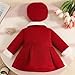 Toddler Baby Girls Cute Furry Collar Peacoat Long Sleeve Woolen Trench Coats and Beret Hat Fall Winter Outfits for 0-3 Years