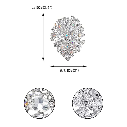 Image of EVER FAITH Women's Austrian Crystal Vintage Style Flower Leaf Cluster Brooch Pendant