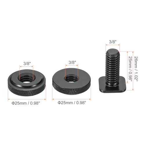 Soporte de zapata caliente 3/8 para cámara PATIKIL adaptador flash negro paquete de 2 3