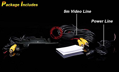 Kalakass Trunk Handle Waterproof 170 °Reversible Vehicle-specific Camera Integrated into Case Handle Rear View Reversing Camera compatible with C Class W205 CLA Class C117(175 * 52mm) - Image 4