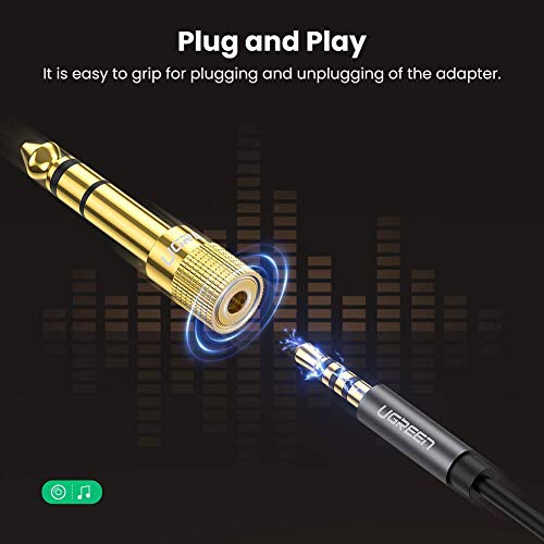Ugreen 2 Pack 1/4 Inch Male To 3.5Mm 1/8 Inch Female Stereo Headphone Adapter And 90 Degree Right Angle 3.5Mm Audio Cable Nylon Braided Aux Cord Bundle #TOP2