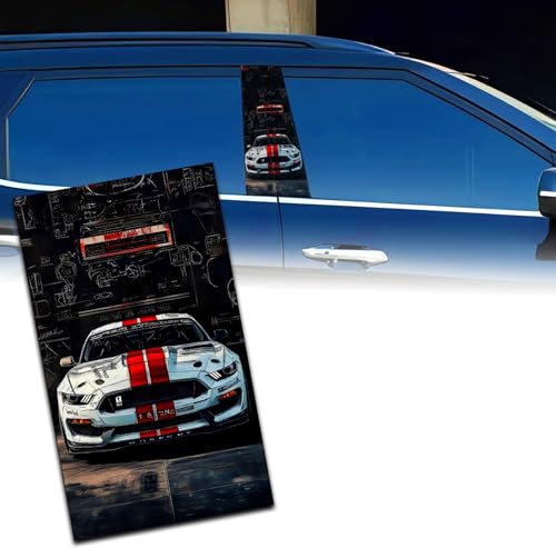 Image of Premium Car Pillar Self-Adhesive Printed Vinyl Sticker, Cool Boy Design, Vehicle Exterior Decor DIY Decal Accessory (L)