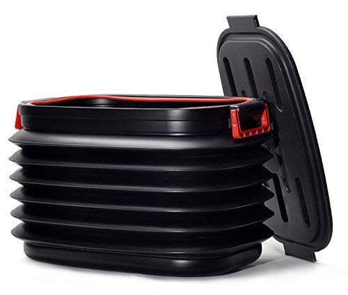 THE QUIRK BOX Collapsible Plastic Storage Box/Folding Bucket - 37 litres - Black