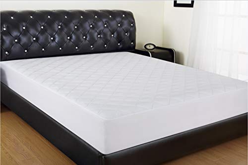 Allrange Breathable Coolmax Quilted Mattress Pad, Coolmax and Cotton Fabric Cover, Snug Fit Stretchy to 18