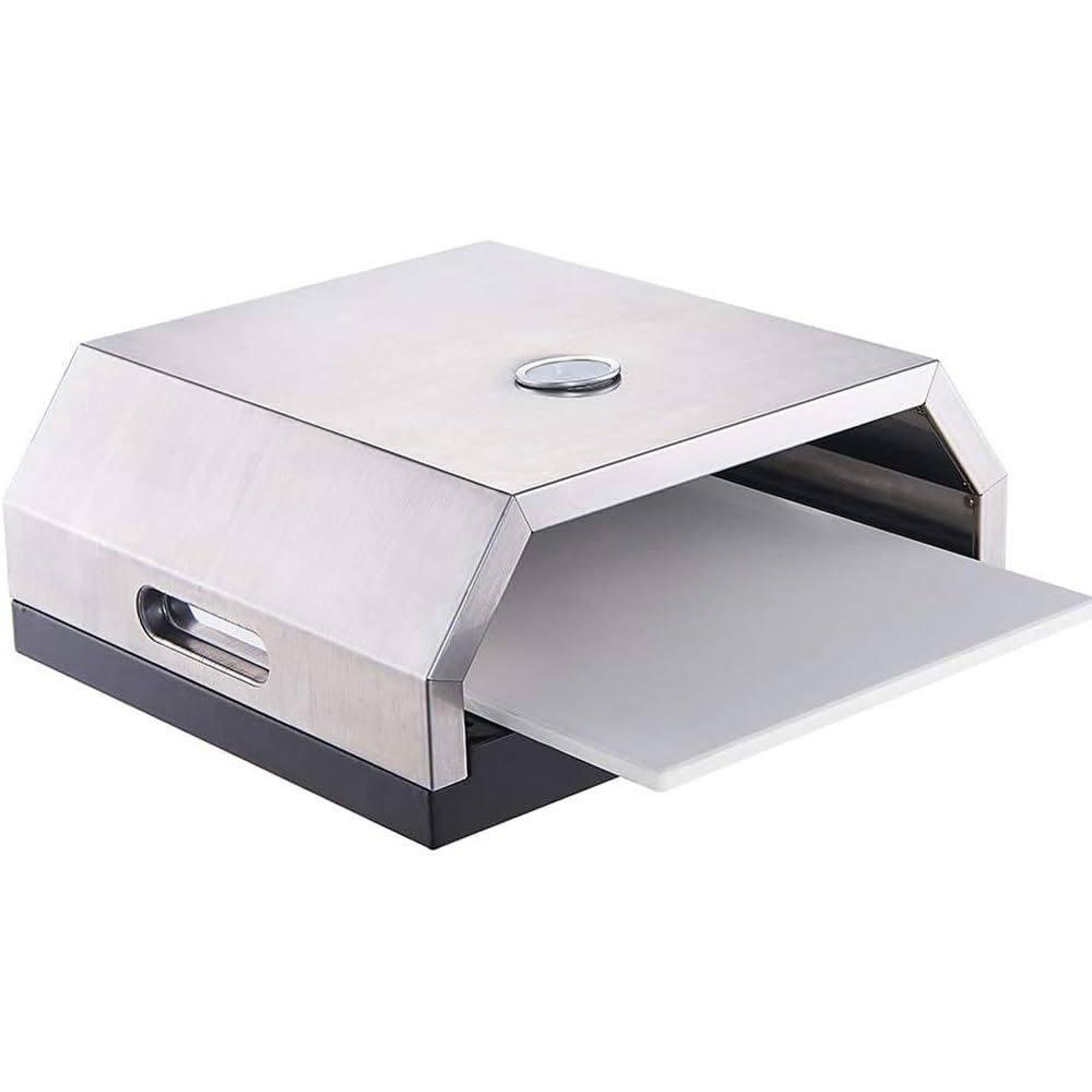 Forno elettrico portatile per pizza, per interni ed esterni, con termometro, in acciaio inox, per casa e campeggio