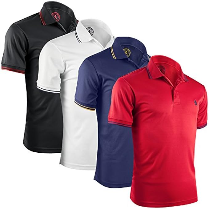 Albert Morris Mens Striped Short Sleeve Polo Shirts 4 Pack