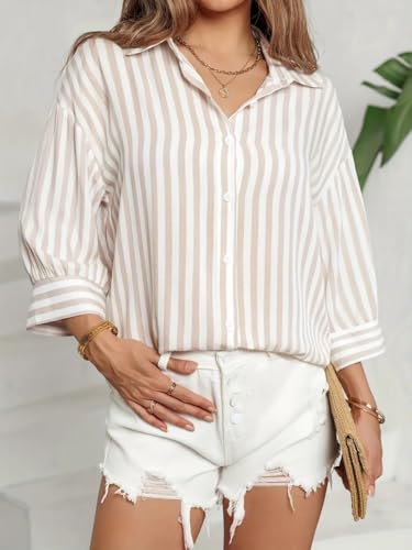 Image of IndoPrimo Striped Western Shirt for Women | Oversized Stylish Shirt Tops for Women