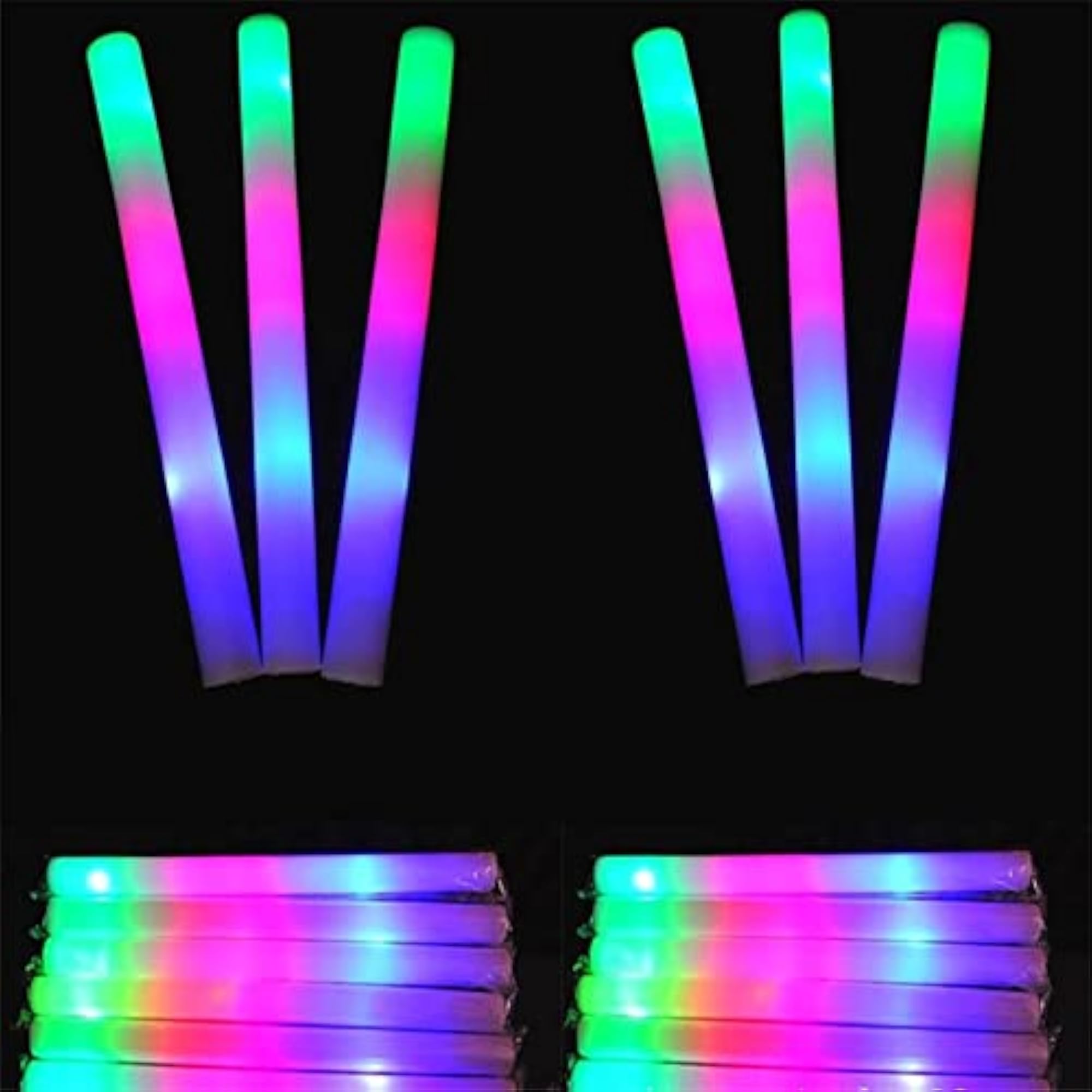 15Pcs Colorful LED Glow Foam Sticks for Events