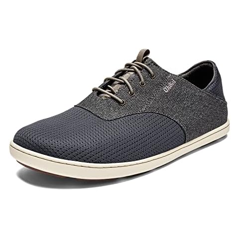 OLUKAI Nohea Moku Men's Boat Shoes, No Tie Laces & Stretch Construction, Breathable Mesh & All Weather Rubber Soles, Charcoal/Clay, 10.5 Cover