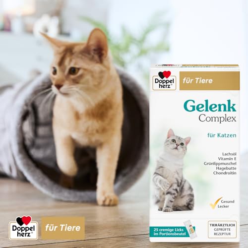 Doppelherz Gelenk Complex für Katzen – Mit essentiellen Omega-3 Fettsäuren + Vitamin E – 25 Licks