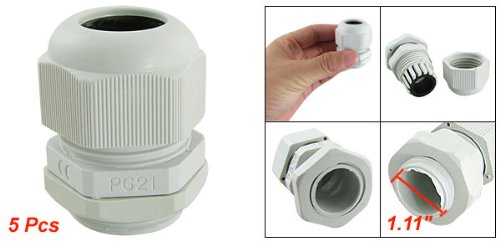 sourcing map 5 PCS Wasserdicht PG21 Kunststoff Kabel Stecker Weiß de