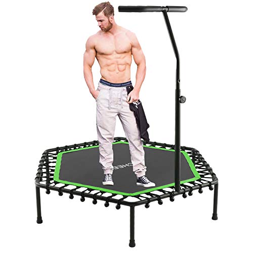 ANCHEER Mini Trampoline, Rebounder for Adults Kids Fitness, 50" Trampolines Trainer with Adjustable