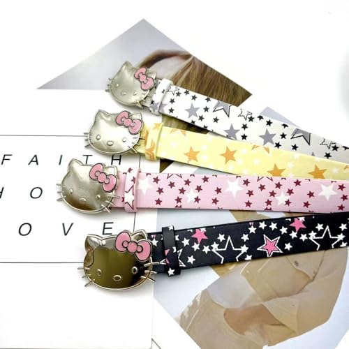 1 PCS Y2K Women's Pink Bow Buckle Star Belt Decoration with Denim Skirt 103 * 3.2 cm/40.5 * 1.3 in3