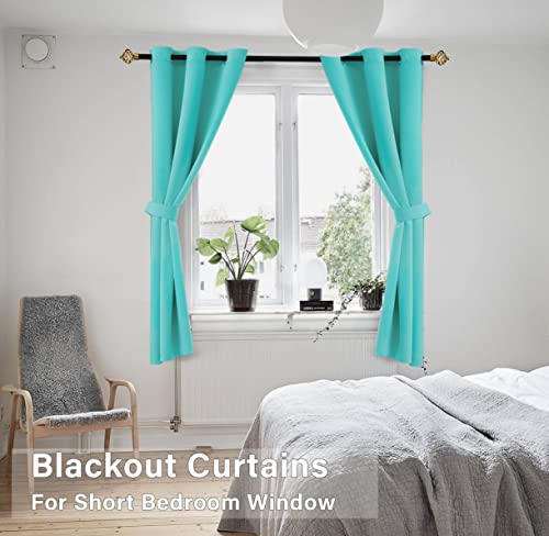Image of Turquoise Blackout Curtains 34x45 Inches Long