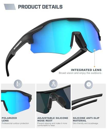 Image of Sport Polarized Sunglasses for Men and Women, Stylish and Lightweight Cycling Sunglasses with UV400 Protection