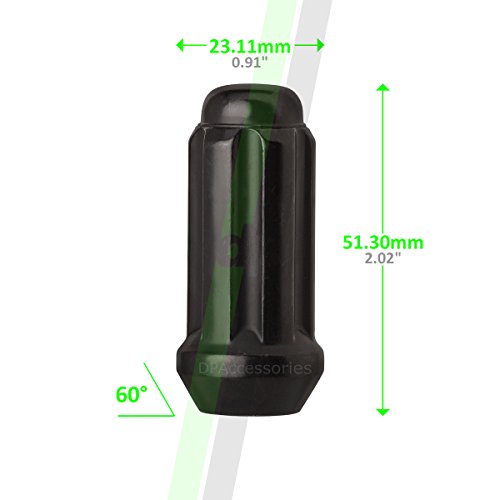 Dpaccessories 32 Black 14X1.5 Closed End Duplex Xl Spline Lug Nuts For Aftermarket Wheels D5148P-2305/32 #TOP2