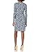 Lark & Ro Women's Classic Long Sleeve Wrap Dress, Navy White Mini Floral , Large